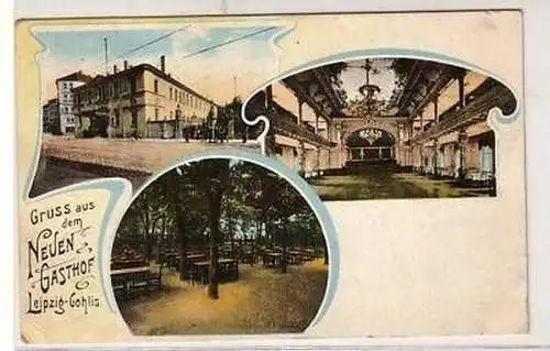 31/50 Ak Gruß aus Leipzig Gohlis Neuen Gasthof 1913