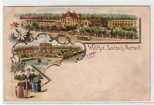 30/88 Ak Lithografie Waldhof Leutzsch-Barneck 1898