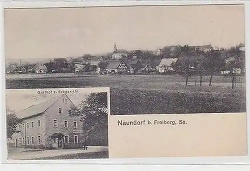 24135 Ak Naundorf b. Freiberg Sa. Gasthof zum Erbgericht um 1920