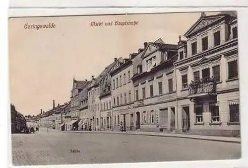 41075 Ak Geringswalde Markt und Hauptstraße um 1910