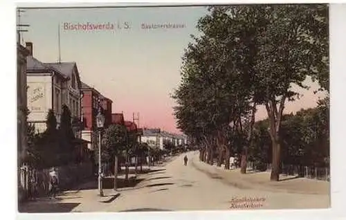 41082 Ak Bischofswerda in Sa. Bautznerstrasse um 1910