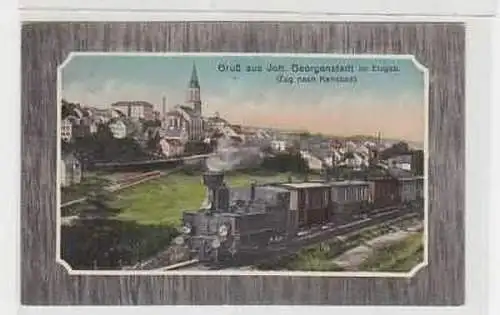 39950 Ak Gruß aus Johanngeorgenstadt mit Zug um 1910