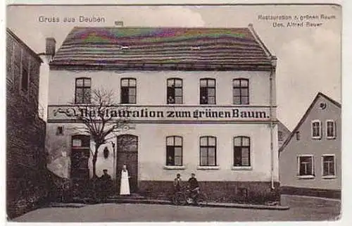 36974 Ak Gruß aus Deuben Restauration Grüner Baum 1913