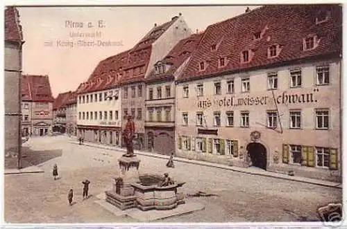 08914 Ak Pirna a.E. Hotel "Weisser Schwan" 1908