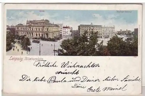 10/55 Ak Leipzig Blücherplatz Börse 1901