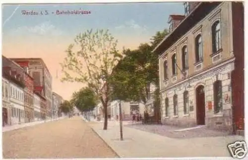 29461 Ak Werdau in Sachsen Bahnhofstraße um 1910