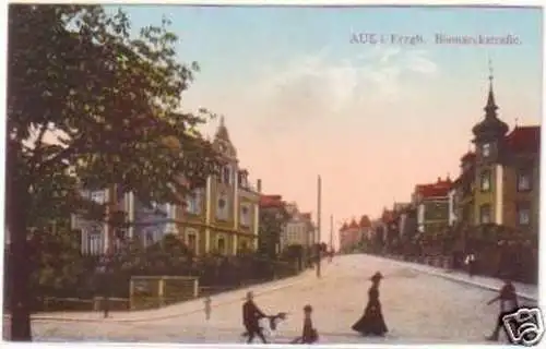 29473 Ak Aue im Erzgebirge Bismarckstraße um 1910