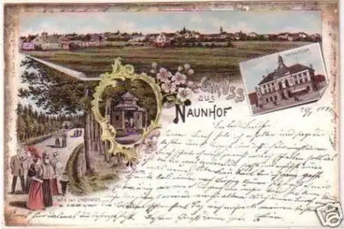 24536 Ak Lithographie Gruß aus Naunhof 1898