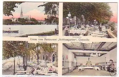 04412 Ak Gruß vom Restaurant Schloßgarten Chemnitz 1910