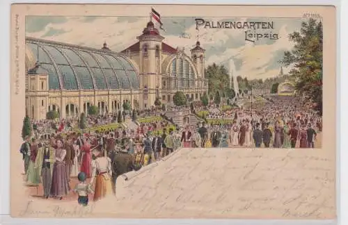 87320 Lithografie Bruno Bürger AK Palmengarten Leipzig - Veranstaltung 1899