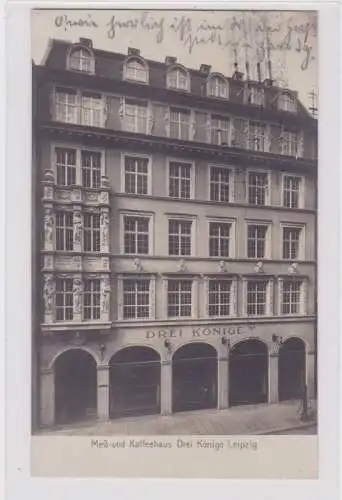 86897 Ak Meß- und Kaffeehaus Drei Könige Leipzig 1920