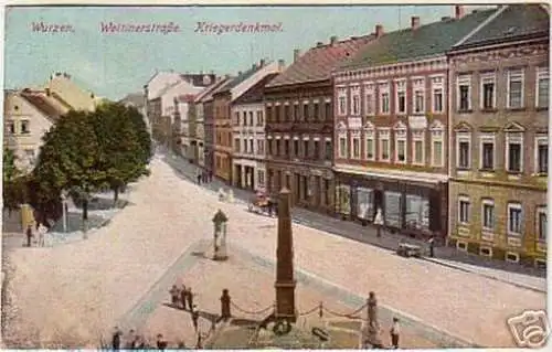 16419 Ak Wurzen Wettinerstraße Kriegerdenkmal 1909