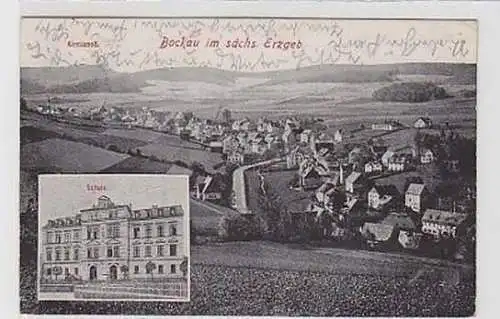 34896 Ak Bockau im sächs. Erzgebirge Schule 1924