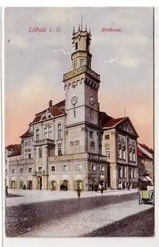 41595 Feldpost Ak Löbau in Sachsen Rathaus 1916