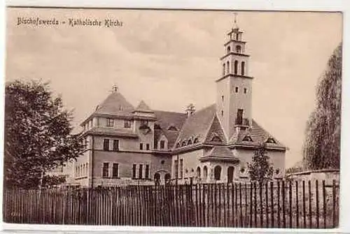 41689 Ak Bischofswerda Katholische Kirche 1924