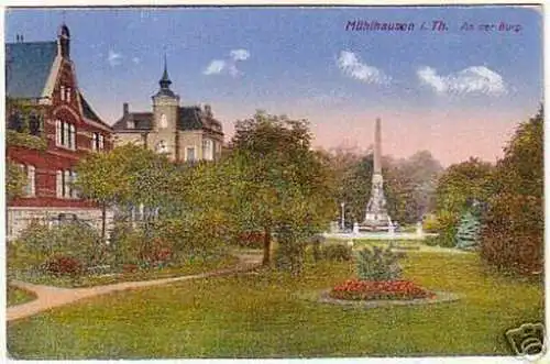 16165 Ak Mühlhausen in Thüringen an der Burg um 1915