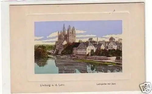 25342 Ak Limburg an der Lahn Lahnpartie mit Dom um 1920