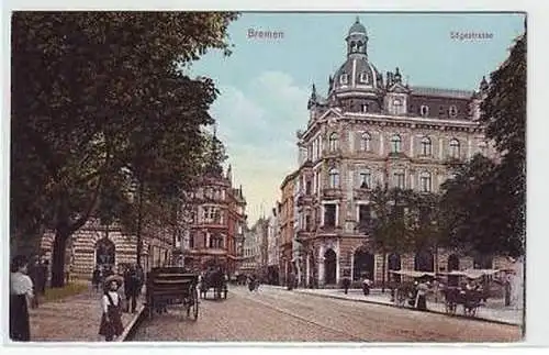 45155 Ak Bremen Sögestrasse mit Verkehr um 1910