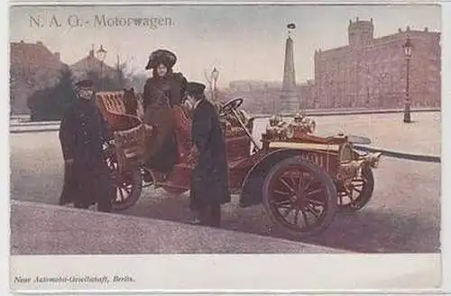 55174 Reklame Ak Neue Automobil-Gesellschaft Berlin N.A.G. Motorwagen um 1900