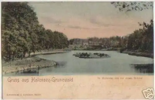 10249 Ak Gruss aus Halensee Grunewald 1901