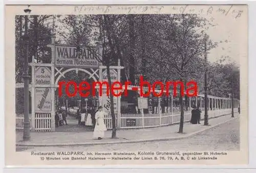 84708 Ak Berlin Restaurant Waldpark Kolonie Grunewald beim Bahnhof Halensee 1911