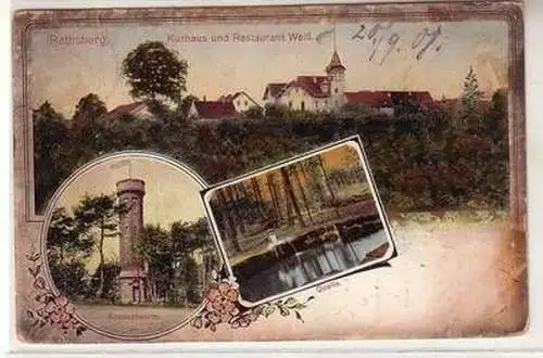 54623 Mehrbild Ak Rathsberg Kurhaus und Restaurant Weiß 1901