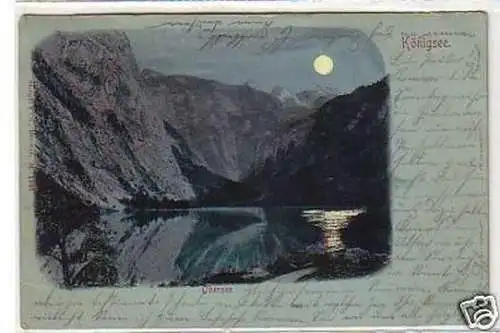 33785 Mondscheinkarte Königsee Obersee 1901