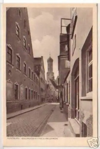 19409 Ak Augsburg Kohlergasse mit Kirche um 1920