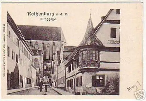 12291 Ak Rothenburg a.d.T. Klinggasse um 1910