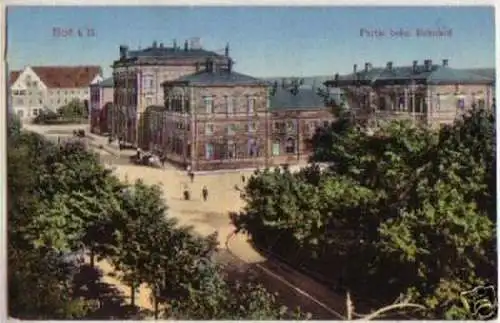 13500 Ak Hof in B. Partie beim Bahnhof um 1920