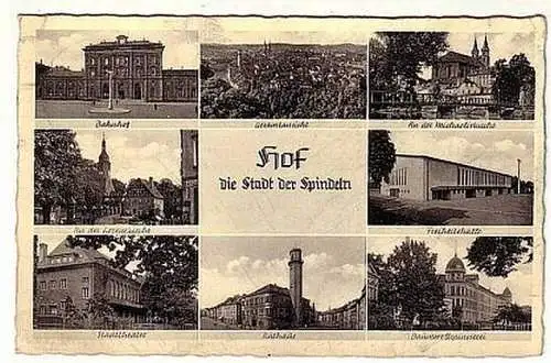 09733 Mehrbild Ak Hof die Stadt der Spindeln um 1940