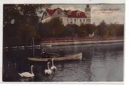 09977 Feldpost Ak Gruß aus Bayreuth Röhrensee 1916