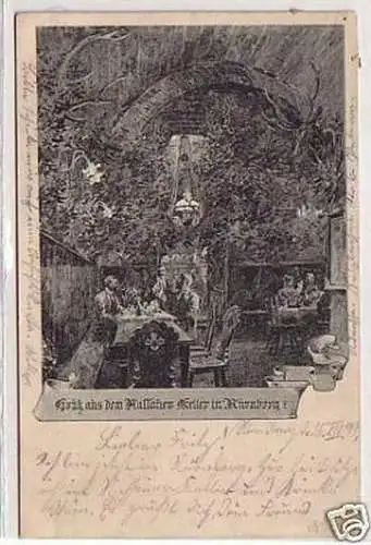 14824 Ak Gruß aus dem Nassauer Keller in Nürnberg 1899