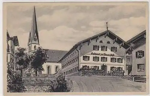 04521 Ak Siegsdorf Gasthaus zur neuen Post um 1930