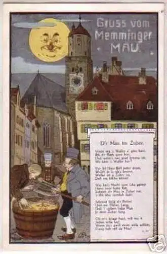 04486 Humor Ak Gruß von der Memminger Mau um 1930