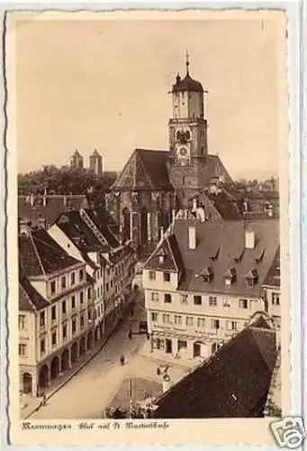 23000 Ak Memmingen Blick auf St. Martinskirche 1951