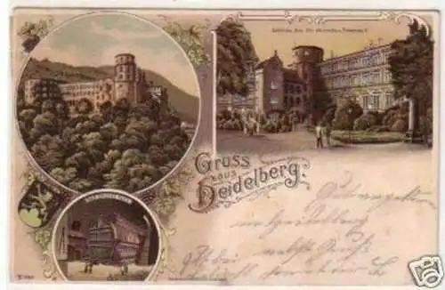 29658 Ak Lithographie Gruß aus Heidelberg 1901