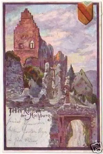 25202 Ak Litho In den Ruinen der Hochburg 1899