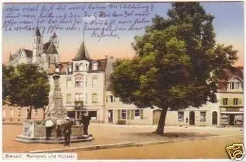 20476 Feldpost Ak Breisach Marktplatz und Münster 1917