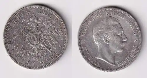 2 Mark Silbermünze Preussen Kaiser Wilhelm II 1899 Jäger 102 ss (128750)