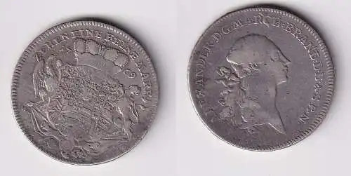 1 Taler Silber Münze Brandenburg Ansbach 1769 Alexander 1757-1791 (122577)