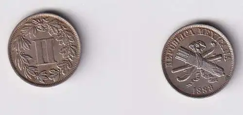 2 Centavo Kupfer Nickel Münze Mexiko 1883 ss+ (116510)