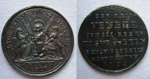 Seltene Silber Medaille 1706Alvise II. Mocenigo, 1700-1709 (156584)