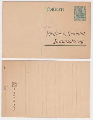 97833 Ganzsachen Postkarte P96 Zudruck Pfeiffer & Schmidt Braunschweig