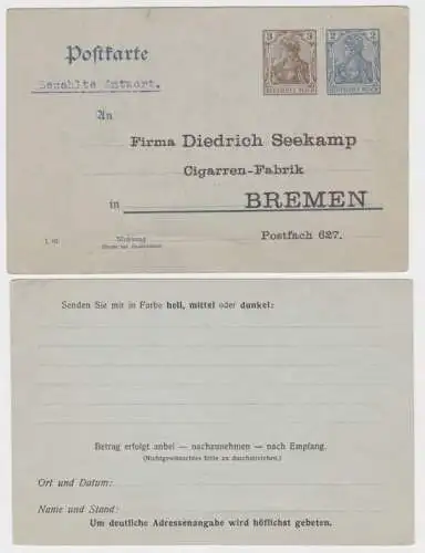 97714 DR Ganzsachen Postkarte P70 Zudruck Diedrich Seekamp Fabrik Bremen