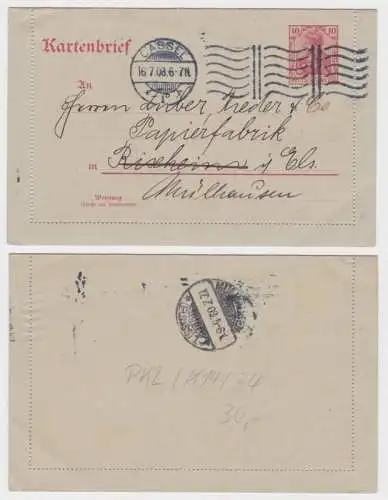 96367 Privat Ganzsachen Kartenbrief PK2/ K14 Papierfabrik Mülhausen im Elsaß 190