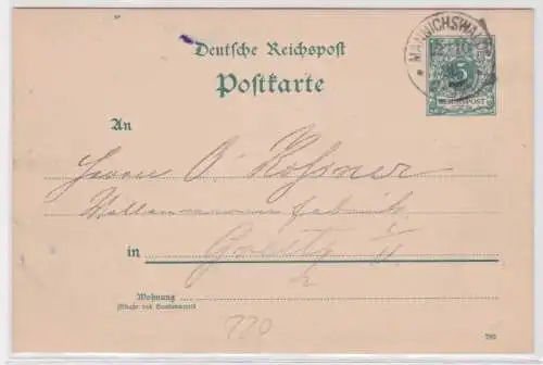 96447 DR Ganzsachen Postkarte P20 Mannichswalde nach Greitz 1890