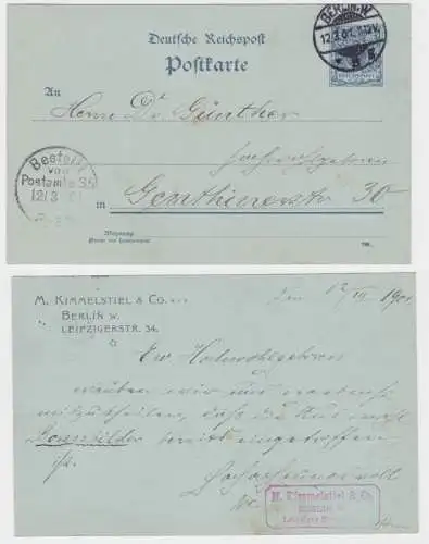 94544 Ganzsachen Postkarte P40 Zudruck M. Kimmelstiel & Co. Berlin 1901