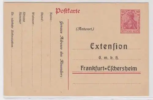 95146 DR Ganzsachen Postkarte P108 Zudruck Extension GmbH Frankfurt-Eschersheim