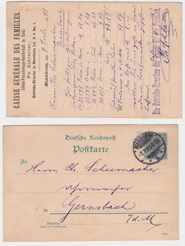 89662 DR Ganzsachen Postkarte P30 Zudruck Lebens-Versicherungsgesellschaft Paris